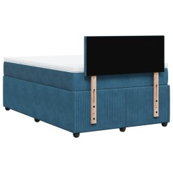 Boxspringbett mit Matratze Blau 120x190 cm Samt