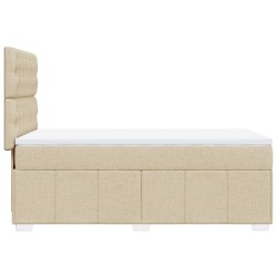 Boxspringbett mit Matratze Creme 90x190 cm Stoff