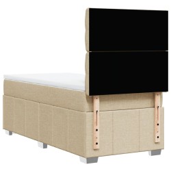 Boxspringbett mit Matratze Creme 90x190 cm Stoff