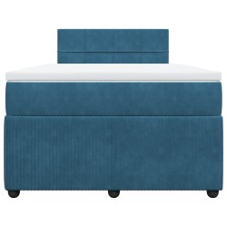 Boxspringbett mit Matratze Blau 120x190 cm Samt