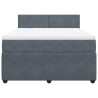 Boxspringbett mit Matratze Dunkelgrau 140x190 cm Samt