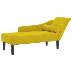 Chaiselongue mit Kissen Gelb Samt