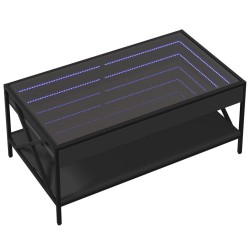 Couchtisch mit Infinity-LED Schwarz 90x50x38 cm