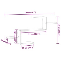 Wandregal Altholz-Optik 104x15x49 cm Holzwerkstoff