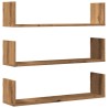 Wandregale 3 Stk. Artisan-Eiche 80x18x18 cm Holzwerkstoff