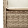 3-tlg. Garten-Lounge-Set mit Kissen Beige Poly Rattan