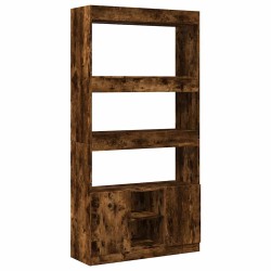 Highboard Räuchereiche 92x33x180 cm Holzwerkstoff