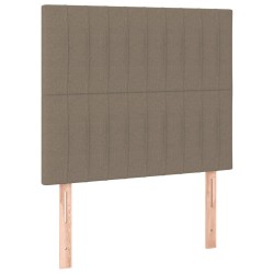 Bettgestell mit Kopfteil Taupe 90x200 cm Stoff