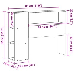 Kopfteil mit Stauraum 75 cm Massivholz Kiefer