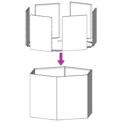 Pflanzkübel Anthrazit Sechseckig 104x90x45 Stahl