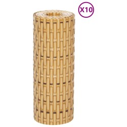 Balkon-Sichtschutze 10 Stk. Hellbraun 255x19 cm Poly Rattan