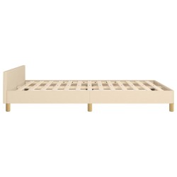 Bettgestell mit Kopfteil Creme 140x190 cm Stoff