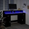 LED-Schreibtisch Schwarz 140x55x91 cm Holzwerkstoff