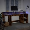 LED-Schreibtisch Räuchereiche 200x55x91 cm Holzwerkstoff