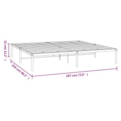 Bettgestell Metall Weiß 183x213 cm