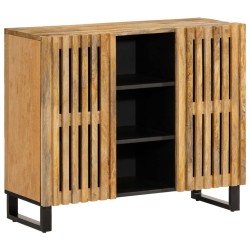 Sideboard 90x34x75 cm Raues Massivholz Mango