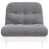 Futon Schlafsofa mit Matratze Weiß 90x206x11 Massivholz Kiefer