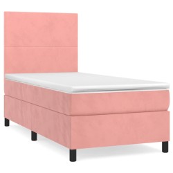 Boxspringbett mit Matratze Rosa 80x200 cm Samt