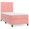 Boxspringbett mit Matratze Rosa 80x200 cm Samt