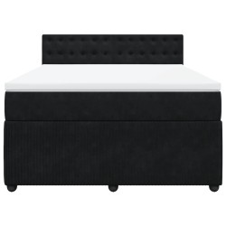 Boxspringbett mit Matratze Schwarz 140x190 cm Samt