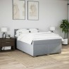 Boxspringbett mit Matratze Hellgrau 140x190 cm Stoff