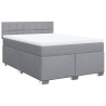 Boxspringbett mit Matratze Hellgrau 140x200 cm Stoff