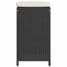 Garten-Barhocker mit Kissen 6 Stk. Schwarz Poly Rattan