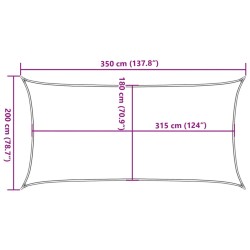 Sonnensegel 160 g/m² Schwarz 2x3,5 m HDPE