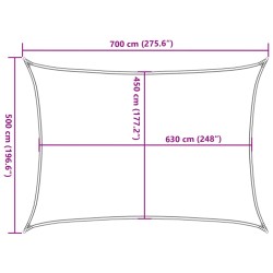 Sonnensegel 160 g/m² Schwarz 5x7 m HDPE