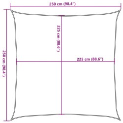 Sonnensegel 160 g/m² Orange 2,5x2,5 m HDPE