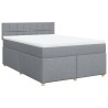 Boxspringbett mit Matratze Hellgrau 140x190 cm Stoff