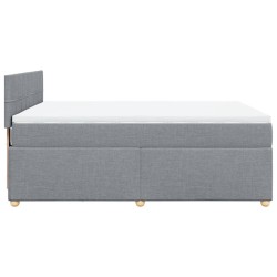 Boxspringbett mit Matratze Hellgrau 140x190 cm Stoff