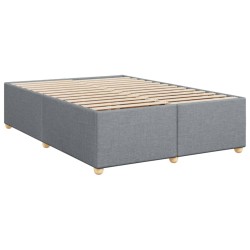 Boxspringbett mit Matratze Hellgrau 140x190 cm Stoff