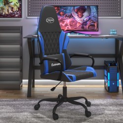 Gaming-Stuhl Schwarz und Blau Kunstleder