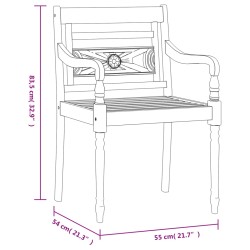 3-tlg. Garten-Essgruppe Massivholz Teak