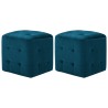 Pouf 2 Stk. Blau 30x30x30 cm Samtstoff