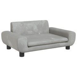 Kindersofa Hellgrau 70x45x33 cm Samt