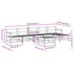 7-tlg. Garten-Lounge-Set Massivholz Douglasie