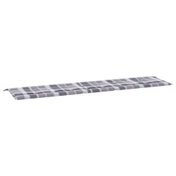 Gartenbank-Auflage Grau Karomuster 200x50x3 cm Oxford-Gewebe