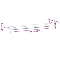 Gartenbank-Auflage Grau Karomuster 200x50x3 cm Oxford-Gewebe