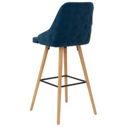 Barhocker 2 Stk. Blau Samt