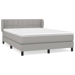 Boxspringbett mit Matratze Hellgrau 140x190 cm Stoff