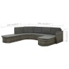 4-tlg. Garten-Lounge-Set mit Auflagen Poly Rattan Grau