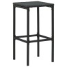 Barhocker mit Kissen 2 Stk. Schwarz Poly Rattan