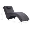 Massage Chaiselongue mit Kissen Grau Kunstleder