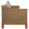 3-Sitzer-Sofa mit Polstern Natürliches Rattan