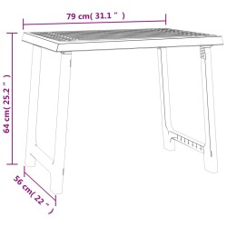 Campingtisch Weiß 79x56x64 cm PP Holzoptik