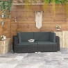 Ecksofas 2 Stk. mit Auflagen Poly Rattan Schwarz