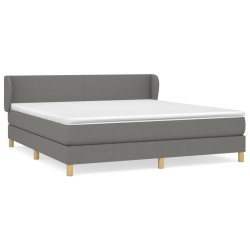 Boxspringbett mit Matratze Dunkelgrau 160x200 cm Stoff