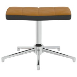 Relaxsessel mit Hocker Braun Samt und PVC